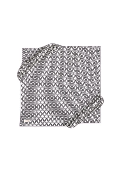 Logo Desenli Pierre Cardin Crepe Saten Eşarp Beyaz1 Beyaz1