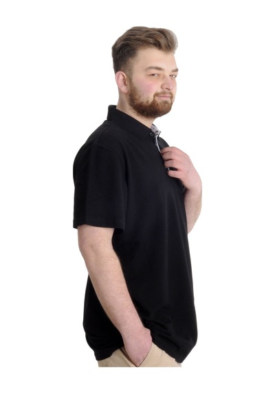 Mode Xl Büyük Beden Erkek T-Shirt Polo Mode Team 23324 Siyah 001