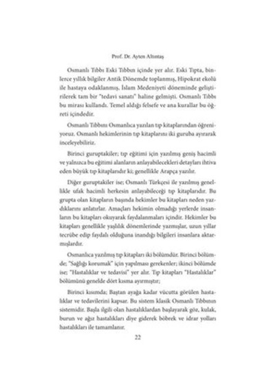 Osmanlı Tıbbında Sağlıklı Yaşam - Ayten Altıntaş - Yediveren Yayınları