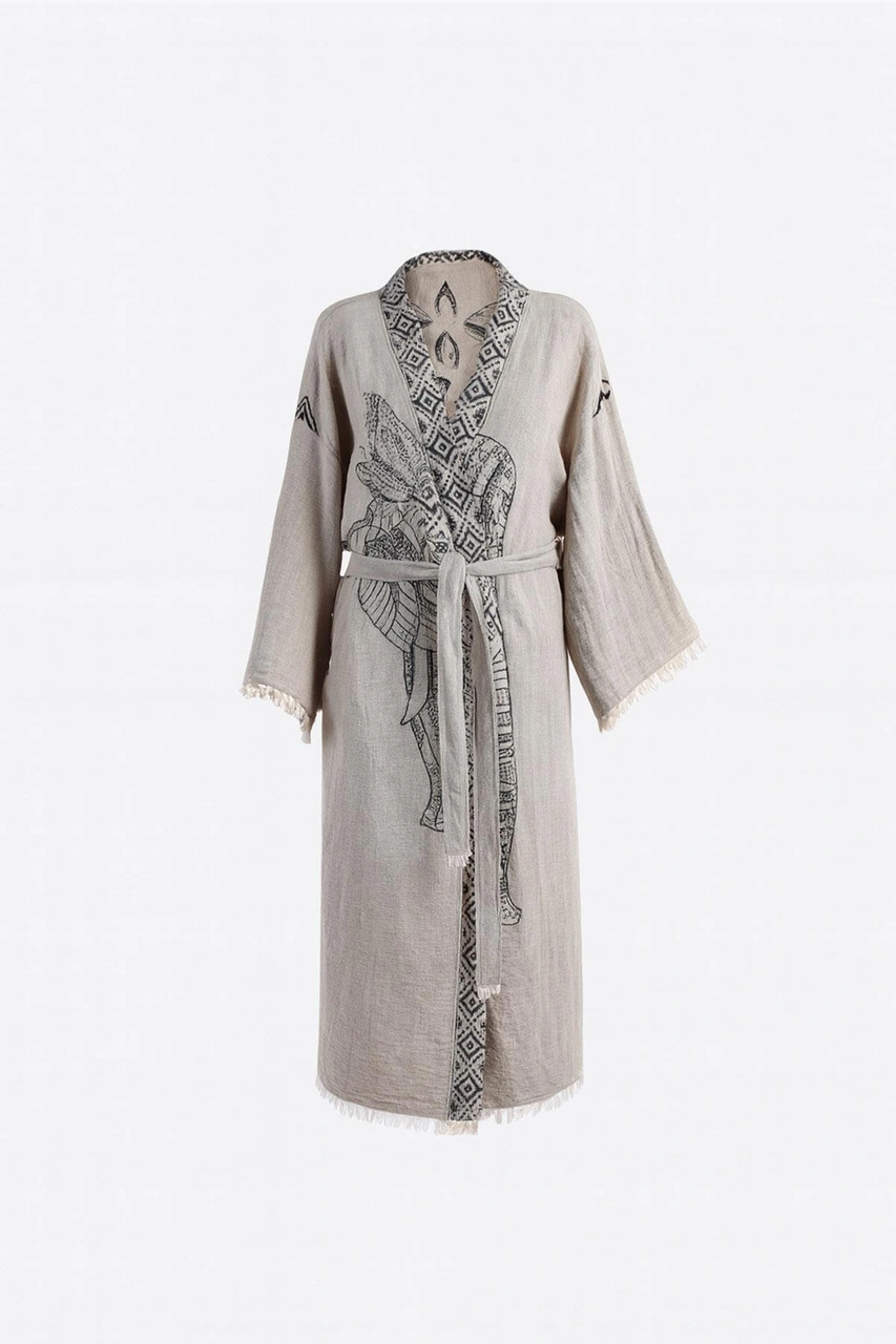 Brandsmithshop Gri Elephant Kimono Çok Renkli