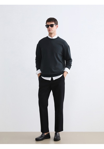 Lcw Vision Antrasit Bisiklet Yaka Erkek Sweatshirt