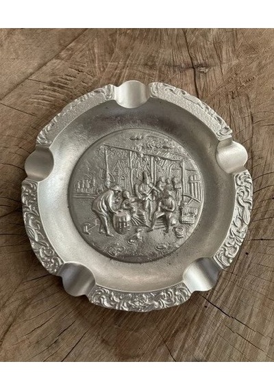 Antik Pirinç Nikel Küllük Puro Küllüğü Siğara Küllük 19*19Cm