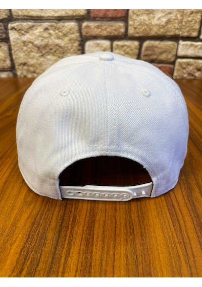 Hamze Hip Hop Snapback Rapper Basic Gabardin Cap Şapka Beyaz - Bej