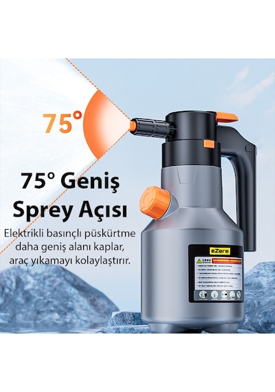 Ezere 2l Yüksek Basınçlı Şarjlı Köpük Makinası Oto Yıkama Pompası Köpük Püskürtücü