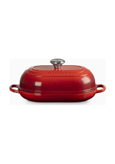 Le Creuset Oval Dökme Demir Ekmek Pişirme Tavası Kırmızı
