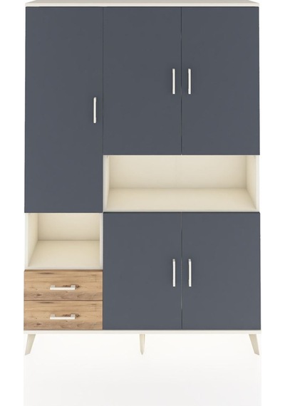 Arges Dolap 10 Raflı 2 Çekmeceli 5 Kapaklı 132x30x195 Aytaşı-antrasit/çam Antrasıt/atlas Çam Arges Dolap 10 Raflı 2 Çekmeceli 5 Kapaklı 132x30x195 Aytaşı-antrasit/çam Antrasıt/atlas Çam