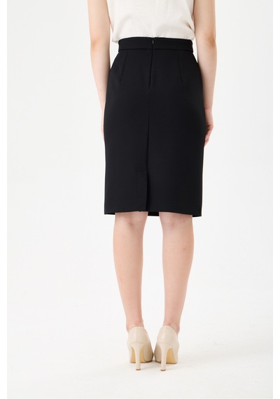 Velnara Moda Yüksek Bel Astarlı Klasik Kısa Kalem Etek -siyah- Siyah - 918325068 Siyah