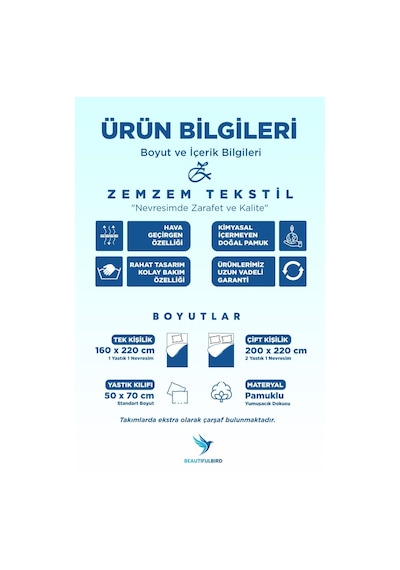 Lacivert Lastikli Çift Kişilik Nevresim Seti Pamuklu Lacivert