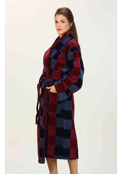 Özdilek Hawai Truva Şalyaka Bornoz Bordo/Lacivert L Beden Bordo
