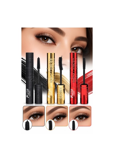 3b Trend 3'lü Maskara Seti Hacim Veren, Kıvırıcı Ve Uzatıcı Siyah Rimel 3 Farklı Fırça Yapısı Black Ice Illuminator