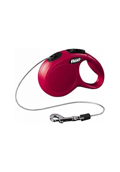 Flexi New Classic İp Otomatik Köpek Gezdirme Tasması Kırmızı M 5 Mt Çok Renkli