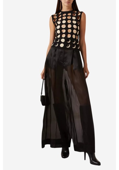A.w.a.k.e. Mode Organza Sheer Geniş Paça Pantolon Siyah