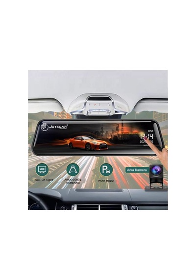 Araç Yol Kayıt Kamerası Dikiz Aynalı 10 İnç Full Hd Ön-arka Kameralı/park Modlu 64 Gb