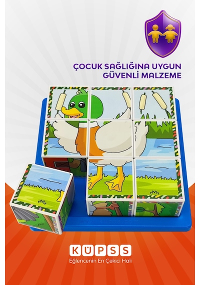 6 Farklı Uçan Hayvanlar Eğitici 3d Küp Puzzle 3 4 5 6 Yaş