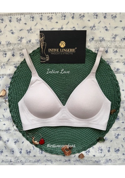 Softease V Yaka Balensiz Dikişsiz Lazer Kesim Rahat Soft Kumaştan Pudra