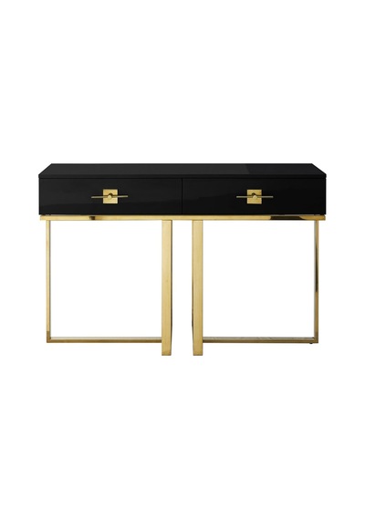 Rihanna Gold Metal Siyah Dresuar Siyah