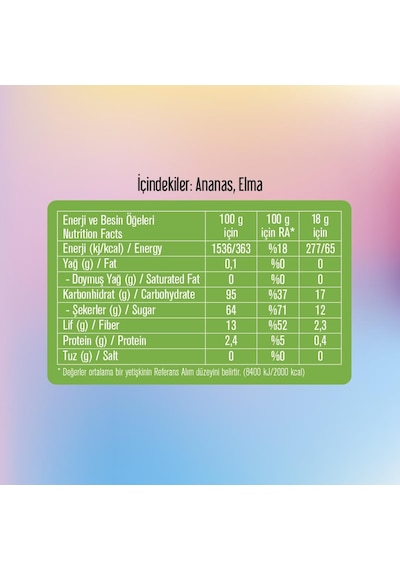 Freeze Fresh Dondurularak Kurutulmuş Ananas - Elma Mix 18 Gr. 15 G