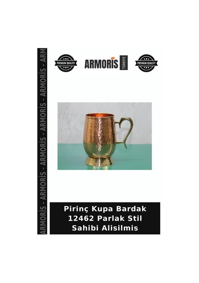 Pirinç Kupa Bardak 12462 Parlak Stil Sahibi Alisilmis Çok Renkli
