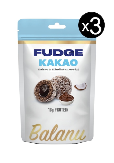 Fudge Hindistan Cevizi Kaplı Kakaolu Meyve Topları 110gr X3 Adet