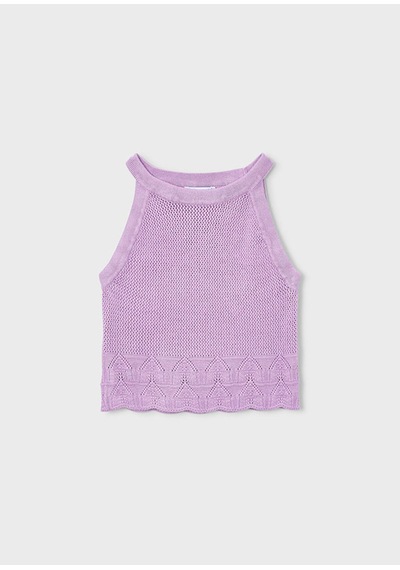 Kız Çocuk Halter Yaka Örme Bluz 3027 Lila