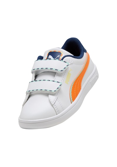 402830-01 Puma Smash 3.0 Playdate V Ps Çocuk Spor Ayakkabı Beyaz 402830-01 Beyaz Turuncu