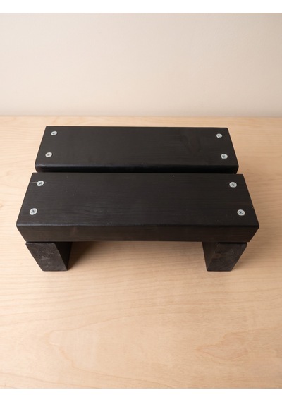 Nest Woodtr Doğal Ahşap Tek Katlı Basamak Tabure Yükseltici 30x25x15cm 1adet Siyah - Siyah