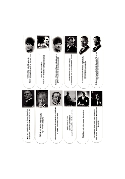 Atatürk Kitap Ayracı 12 Ayrı Set