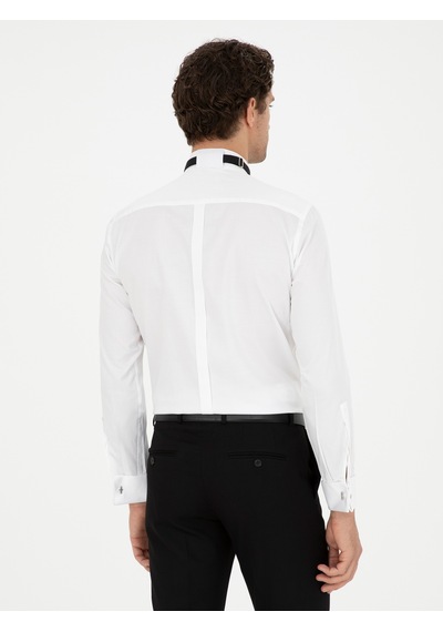 Cacharel Beyaz Slim Fit Pamuk Karışımlı Manşetli Smokin Gömlek Cacharel Beyaz Slim Fit Pamuk Karışımlı Manşetli Smokin Gömlek
