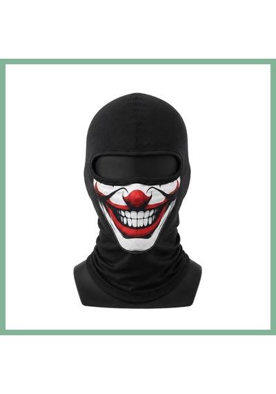 Bşkvirgo Unisex Palyaço Baskılı Balaklava Maske 1 Adet Tek Beden Viskoz Kask İçi Outdoor Motosiklet Maskesi Renk: Siyah Beden: Standart Bsk2026