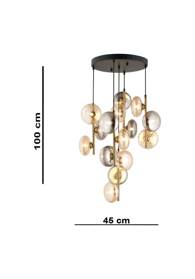 Lampaluce Valentina Modern Tasarımlar Camlı Avize 5'li Çok Renkli