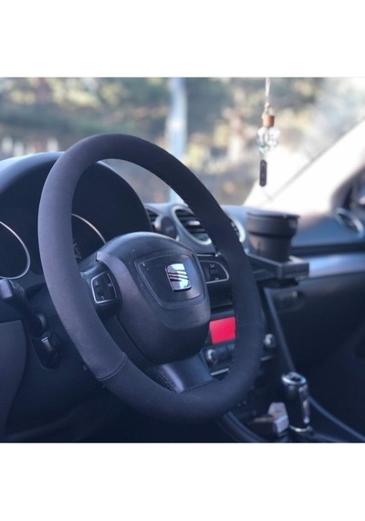 Seat Alcantara Deri Direksiyon Kılıfı Siyah