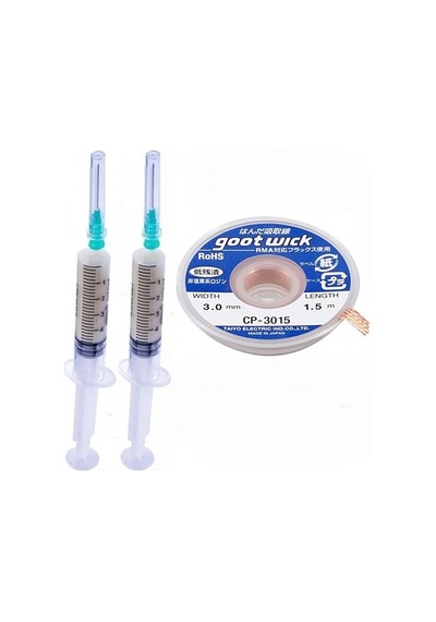 3015 Flux Lehim Toplama Temizleme Fırçası ve Sökme Teli 1.5 MM 2'li