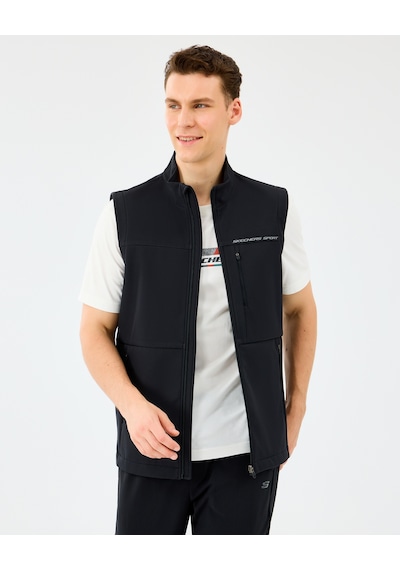Skechers M Fitted Turtle Neck Softshell Vest Erkek Siyah Yelek S2520220-3817