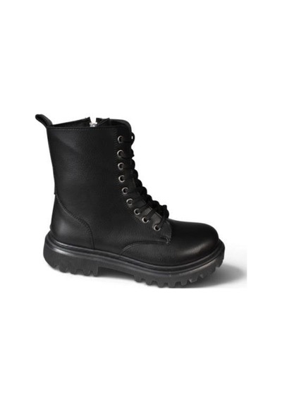 Yaz Kış Ayakkabı Kadın Siyah Cilt 15cm Bilek Boyu 3cm Kalın Taban Bağcıklı Fermuarlı Postal Yaz Kış Ayakkabı Kadın Siyah Cilt 15cm Bilek Boyu 3cm Kalın Taban Bağcıklı Fermuarlı Postal