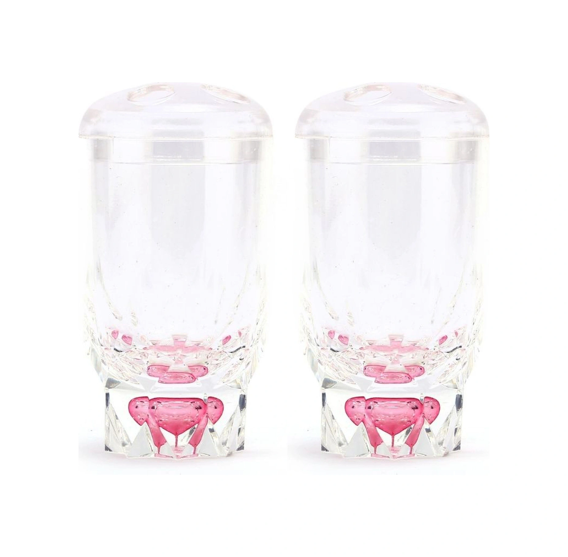 2 Adet Diş Fırçalık Kristal Damlalı Akrilik 7x7x14cm Banyo Seti Çok Renkli