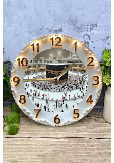 Kâbe Manzaralı 3d Görünümlü Mdf Duvar Saati 33 Cm Sdw92 Renkli
