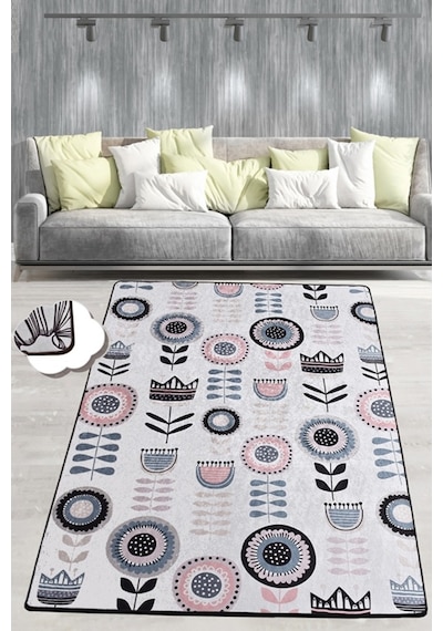 Inside Djt 100X300 Cm Dekoratif Yıkanabilir Kaymaz Taban Halı