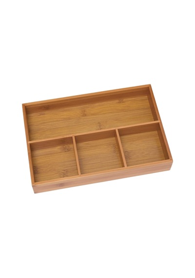 Lipper International 824 Düzenleyici Tepsi Bambu Ağacından, 4 Bölmeli, 29,5 X 20,3 X 4,5 Cm
