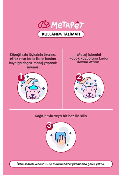 Metapet Köpek Kokusu Giderici Bakım Seti Kuru Köpek Şampuanı ve Parfümü