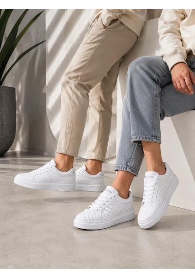 Günlük Rahat Taban Bağcıklı Sneaker Spor Ayakkabı Beyaz