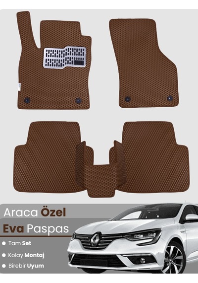 Renault Megane 4 Sedan 2016-2025 Uyumlu Eva Paspas Tam Set Araca Özel Tasarım,kolay Montaj 373