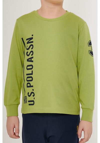 U.s. Polo Assn Multicolored Yeşil Erkek Çocuk Uzun Kol Pijama Takım Fıstık Yeşili