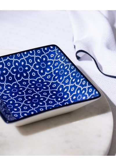 Reve Bleu Mais Kare Tabak - 12 Cm - Mavi/beyaz 8684427225738 Çok Renkli