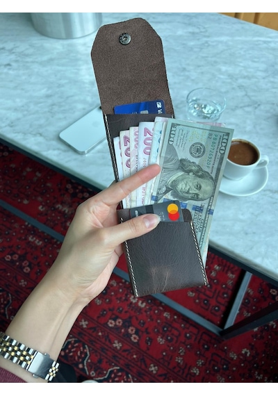 Mft Leather Hakiki Deri Çıtçıtlı Erkek Cüzdan Nova 5801 Kahverengi