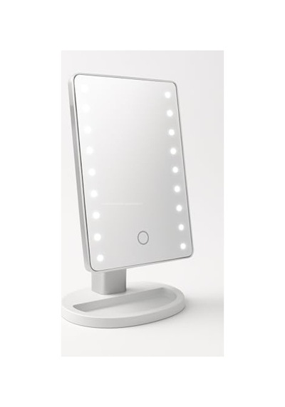 Busstier Led Işıklı Makyaj Aynası Dokunmatik 3 Işık Modlu Ayarlanabilir Oynar Başlıklı Masa Üstü Ayna Beyaz Işık Gün Işığı Sıcak Işık Açık Bej