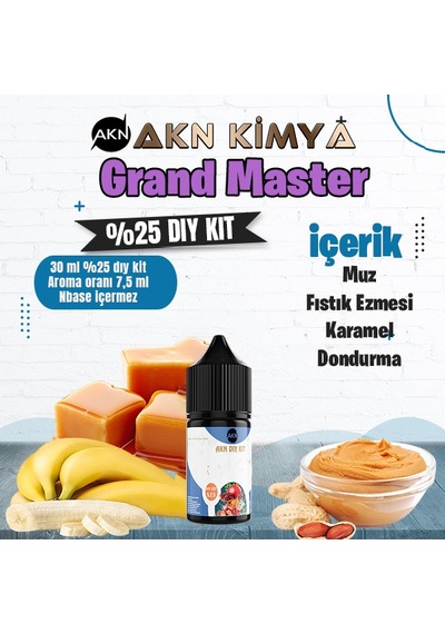 Grand Master Five Pawns Yoğun Dıy Kit Muz Fıstık Ezmesi Karamel Gıda Aroması %25 Oranda Aroma İçerir Hazır Değildir 30 Ml