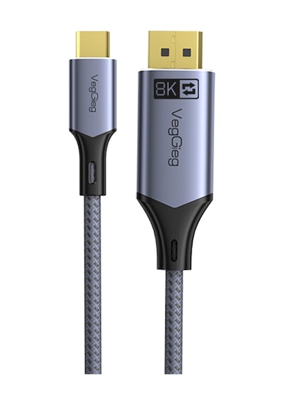 Veggieg Type-c To Dp Kablo 8k 60hz 4k 240hz Hdr Arc 48gbps Örgülü Çift Yönlü Görüntü Kablosu 1 Metre