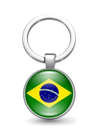 Tamgacrafts Brezilya Brazil Bayrağı Metal Anahtarlık Ülke Temalı Hediyelik Çok Renkli