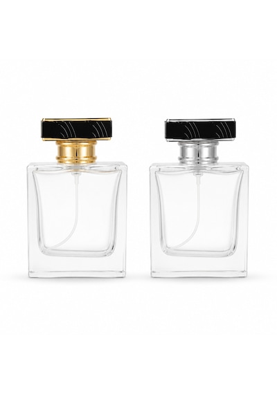 20 Adet Boş Cam Parfüm Şişe, 50 Ml, Mia Model, Şeffaf, Geçmeli,-fpu-50