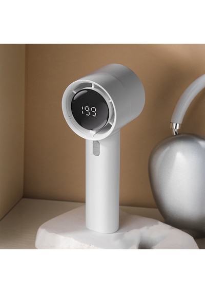 Maks Technology Mkst Dd5024 Dijital Led Göstergeli Portatif Soğutucu El Fanı - Beyaz
